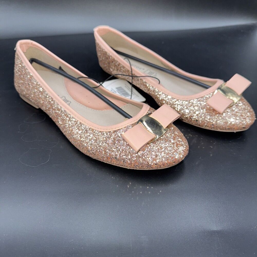 GOLDTOE  Genuine Leather Insoles Pink Sparkle Flats NWT  Womens 7 Wedding Prom